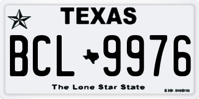 TX license plate BCL9976