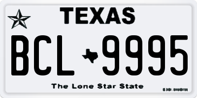 TX license plate BCL9995