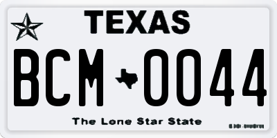 TX license plate BCM0044