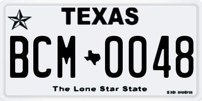 TX license plate BCM0048