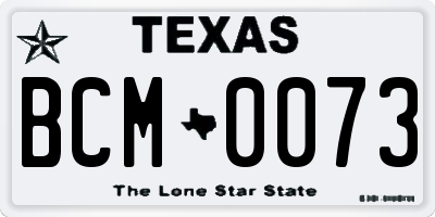 TX license plate BCM0073
