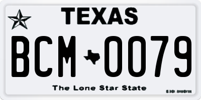 TX license plate BCM0079