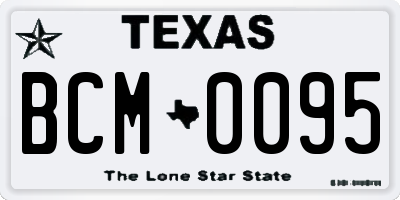 TX license plate BCM0095