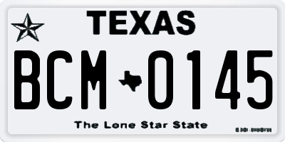 TX license plate BCM0145