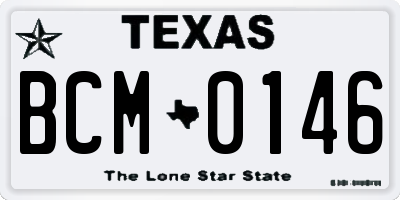 TX license plate BCM0146