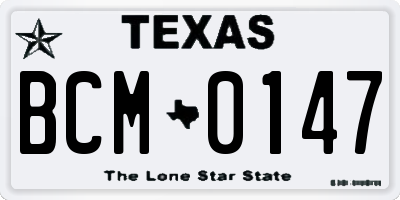 TX license plate BCM0147