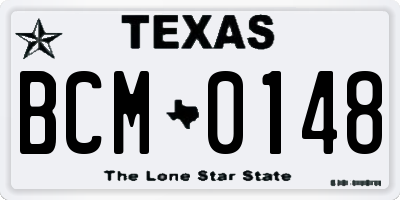 TX license plate BCM0148