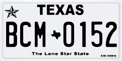 TX license plate BCM0152