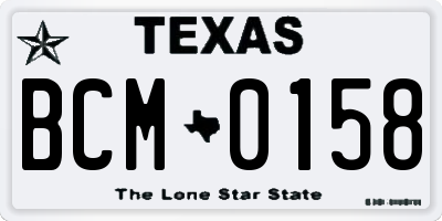 TX license plate BCM0158