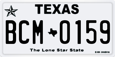 TX license plate BCM0159