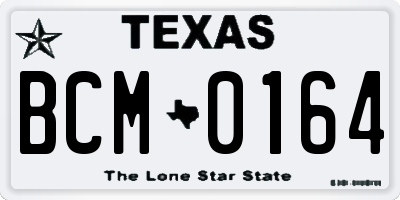 TX license plate BCM0164