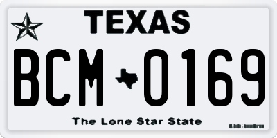 TX license plate BCM0169