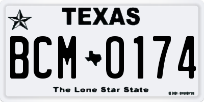 TX license plate BCM0174