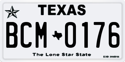 TX license plate BCM0176
