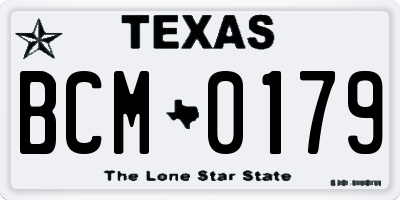 TX license plate BCM0179