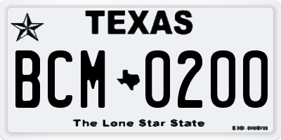 TX license plate BCM0200