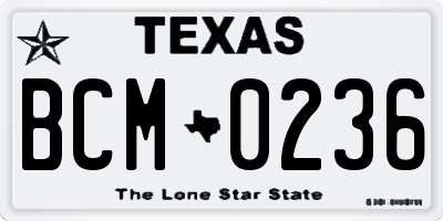 TX license plate BCM0236
