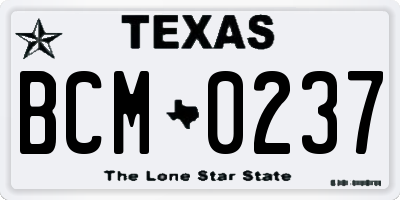 TX license plate BCM0237