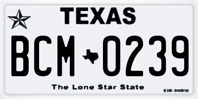 TX license plate BCM0239