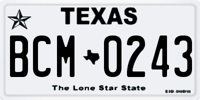 TX license plate BCM0243