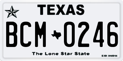 TX license plate BCM0246
