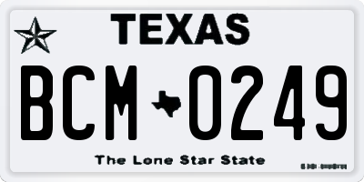 TX license plate BCM0249