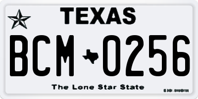 TX license plate BCM0256