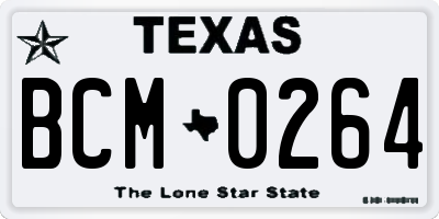 TX license plate BCM0264