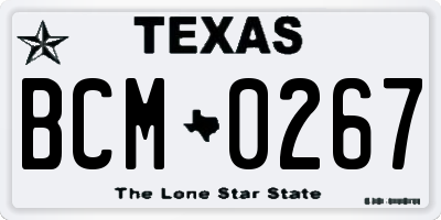 TX license plate BCM0267