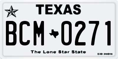 TX license plate BCM0271