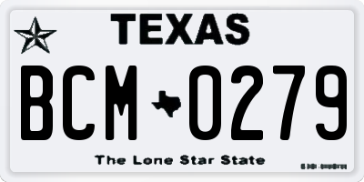 TX license plate BCM0279