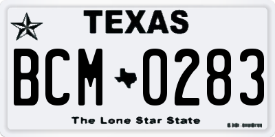 TX license plate BCM0283