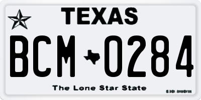 TX license plate BCM0284