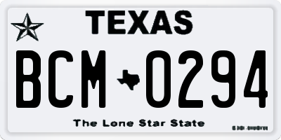 TX license plate BCM0294