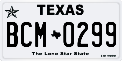 TX license plate BCM0299