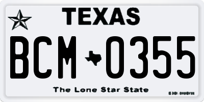 TX license plate BCM0355