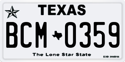 TX license plate BCM0359