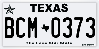 TX license plate BCM0373