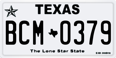 TX license plate BCM0379