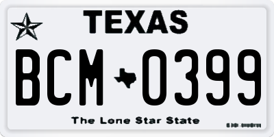 TX license plate BCM0399