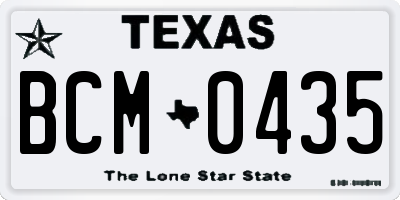 TX license plate BCM0435