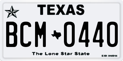 TX license plate BCM0440