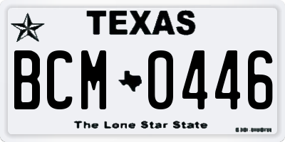 TX license plate BCM0446