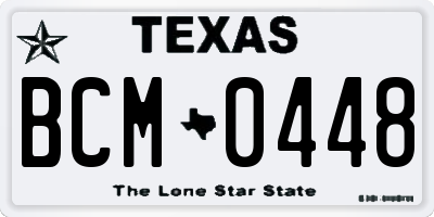 TX license plate BCM0448