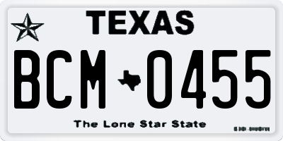 TX license plate BCM0455