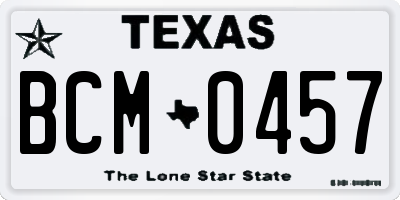 TX license plate BCM0457