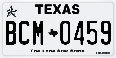 TX license plate BCM0459