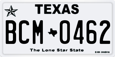 TX license plate BCM0462