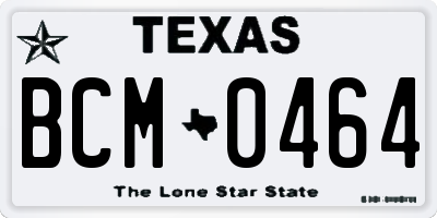 TX license plate BCM0464
