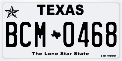 TX license plate BCM0468